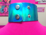 2" XL HOLOGRAPHIC O-RING CHOKER (Pink, Silver, Blue)