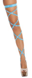 3233 - 100" Solid Leg Strap with Attached Garter & Rhinestone Detail