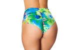 3319 - Tie Dye - Printed High-Waisted Puckered Shorts