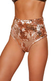 3617 - 1pc Two-Tone High Waisted Sequin Shorts