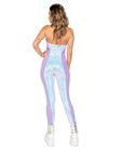 3802 - 1pc Haltered Catsuit with Mesh and Sequin Detail