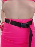 "CrC" Weekend RDY Hot Pink 2pc Buckle Skirt Set