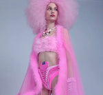 "CrC" Runway RDY 3PC BubbleGum Pink RollerDerby Vegan Leather Thigh High Set