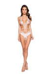 LI297 Roma Confidential Wholesale Lingerie Beaded Fringe Teddy with Strap Detail 