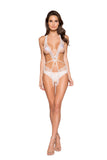 LI297 Roma Confidential Wholesale Lingerie Beaded Fringe Teddy with Strap Detail 