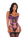 LI407 - 1pc Embroidered Lace & Satin Bustier Set