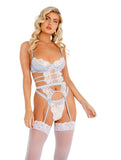 LI407 - 1pc Embroidered Lace & Satin Bustier Set