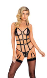 LI442 - 1pc Caged Chain Lingerie Teddy with Underwire Support