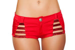 SH3326 - Shorts with Shiny Straps and Button Front Detail