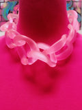 Pink Translucent Chunky Chain Choker