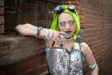 "CrC" Runway RDY Bling Bling Gaga Sequin Studded Glamrock Chain Dress