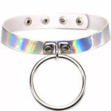 1/2" Holographic Vegan Leather Chokers (Pink, Silver, Blue)